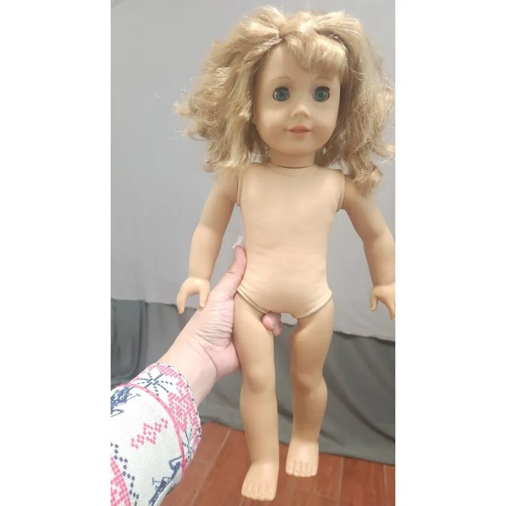 American Girl Doll Courtney Moore 18” Blonde Curly Hair Blue Eyes 80’s w/ Flaws